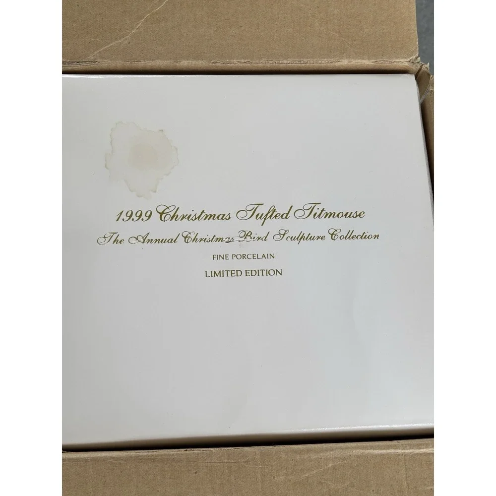 Lenox Bird Collection 1999 Lenox Christmas Tufted Titmouse Vintage Collectible